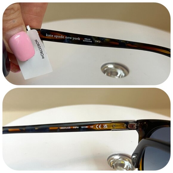 NWT Kate Soade Akayla 52mm cat eye sunglasses $200 - Picture 5 of 9